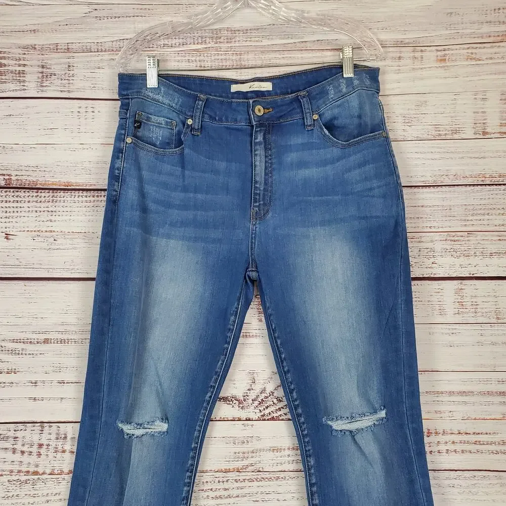 Kancan Logan Distressed Skinny Jeans Curvy Comfy Stretchy Cozy Denim Size 15/31